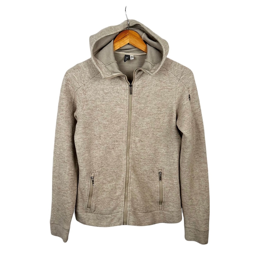 IBEX Merino Zip-Up Hoodie in oatmeal heather